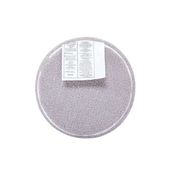 WOVENBYRD - 19" Round Pouf Ottoman Gray Faux Shearling Lightwe Gray - Picture 4 of 4